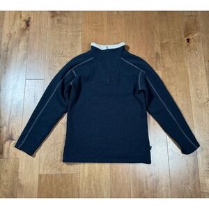 KUHL Europa 1/4 Zip Pullover Jacket Shearling Lined Navy Blue Boys Size Lg 14-16